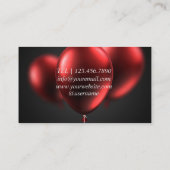 Carte de visite de ballons brillants rouges (Dos)