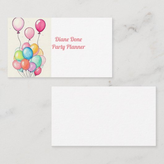 Carte de visite de ballons multicolores (Devant / Derrière)
