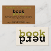 Carte de visite de ballot de livre (Devant / Derrière)