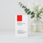 Carte de visite de bande blanche rouge vertical (Debout devant)