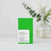 Carte de visite de bande blanche verte verticale (Debout devant)