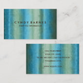 Carte de visite de bande d'aquarelle vert et bleu (Devant / Derrière)