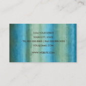 Carte de visite de bande d'aquarelle vert et bleu (Dos)