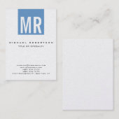 Carte de visite de bande de monogramme bleu tendan (Devant / Derrière)