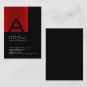 Carte de visite de bande de Monogramme Rouge Noir (Devant / Derrière)