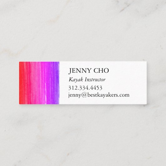 Carte de visite de bande de peinture rose violet (Dos)
