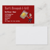 Carte de visite de bande dessinée de bière pour le (Devant / Derrière)