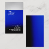 Carte de visite de bande gris noir vertical (Devant / Derrière)