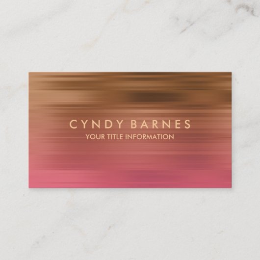 Carte de visite de bande rose et cuivre (Devant)