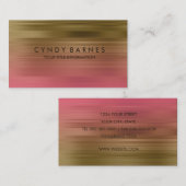 Carte de visite de bande rose et or (Devant / Derrière)