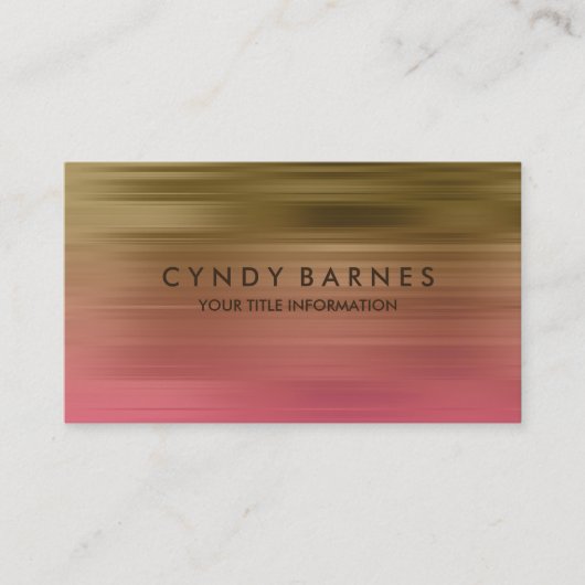 Carte de visite de bande rose et or (Devant)