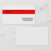 Carte de visite de bande rouge blanc noir attirant (Devant / Derrière)