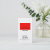 Carte de visite de bande rouge blanc tendance vert (Debout devant)