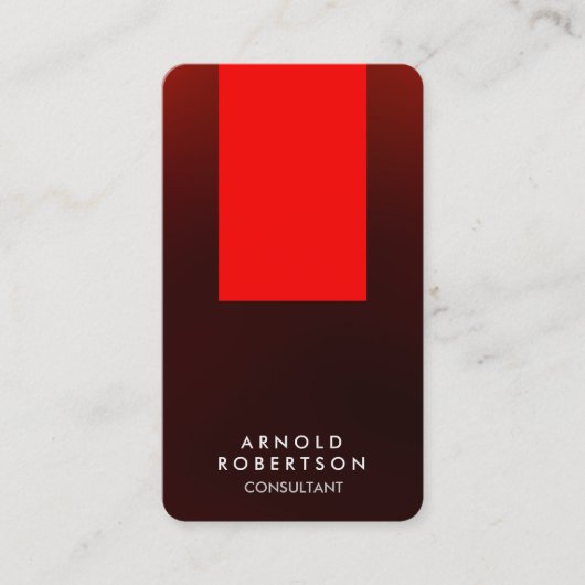Carte de visite de bande rouge Brown arrondi coin (Devant)
