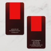 Carte de visite de bande rouge Brown arrondi coin (Devant / Derrière)