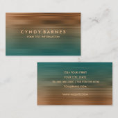 Carte de visite de bande turquoise et cuivre (Devant / Derrière)