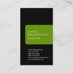 Carte de visite de bande vert noir unique vertical