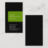 Carte de visite de bande vert noir unique vertical (Devant / Derrière)