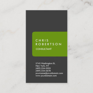 Carte de visite de bande verte gris blanc vertical