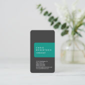 Carte de visite de bande verte gris-gris vertical (Debout devant)