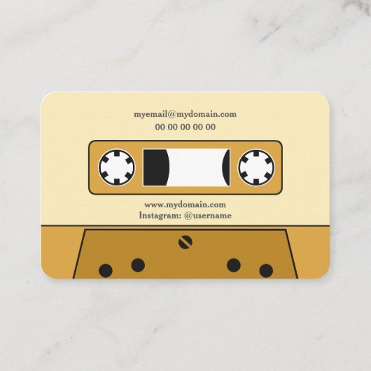 Carte de visite de bande vintage (Dos)