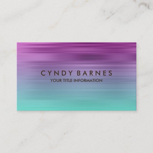 Carte de visite de bande violet et aqua (Devant)