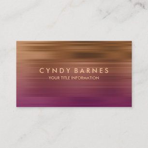 Carte de visite de bande violet et cuivre