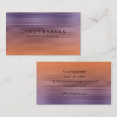 Carte de visite de bande violet et orange (Devant / Derrière)