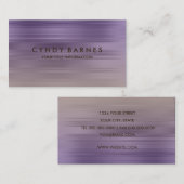 Carte de visite de bande violet et taupe (Devant / Derrière)
