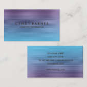 Carte de visite de bande violet et turquoise (Devant / Derrière)