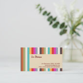 Carte de visite de bandes colorées rétro (Debout devant)