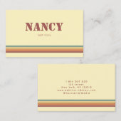 Carte de visite de bandes rétro coloré (Devant / Derrière)