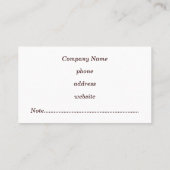 Carte de visite de bannière chocolat (Dos)