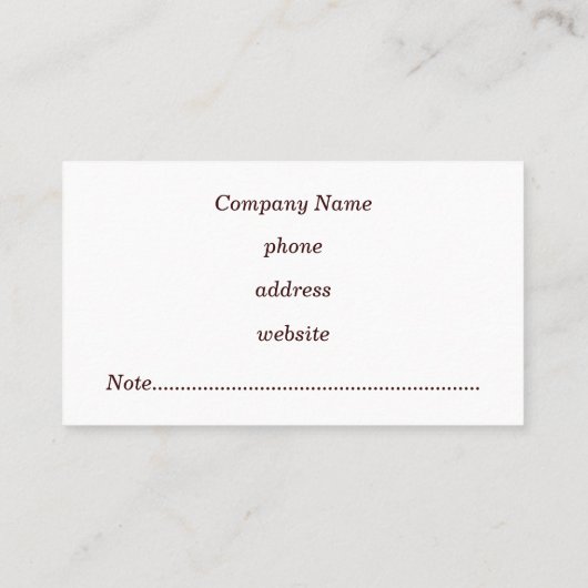 Carte de visite de bannière chocolat (Dos)