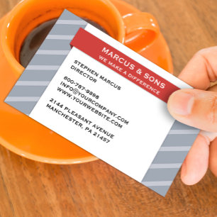 Carte de visite de bannière rouge gris rétro