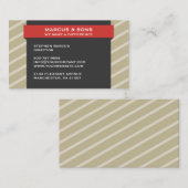 Carte de visite de bannière rouge rétro (Devant / Derrière)