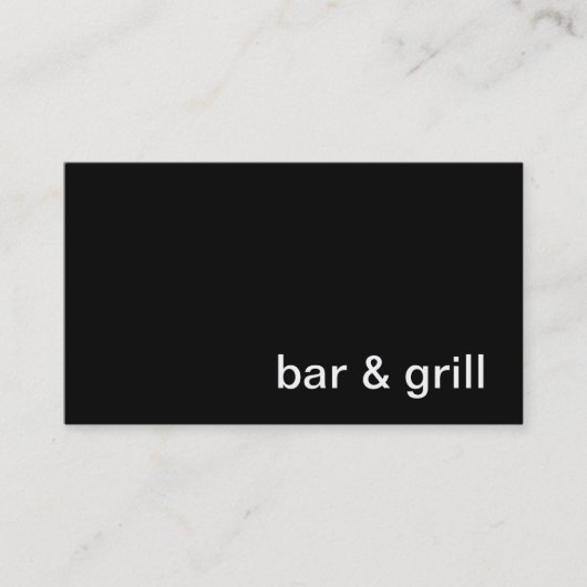 Carte de visite de bar et grill (Devant)