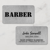 Carte de visite de barber gris urbain (Devant / Derrière)