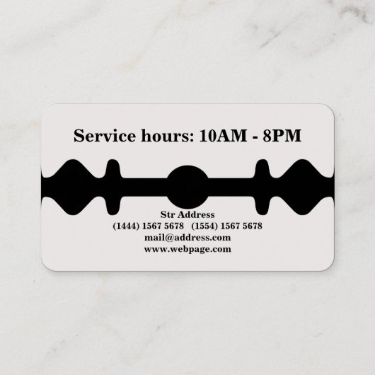 Carte de visite de barbier à lame or Razor simple (Dos)