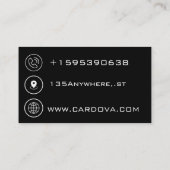 Carte de visite de barbier de luxe | Style noir et (Dos)