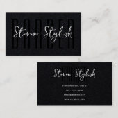 Carte de visite de barbier noir foncé (Devant / Derrière)