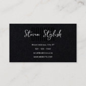 Carte de visite de barbier noir foncé (Dos)