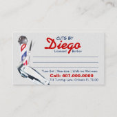 Carte de visite de barbier (poteau de barbier et c (Devant)