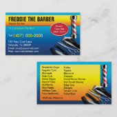 Carte de visite de barbier (poteau de barbier - pi (Devant / Derrière)