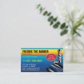 Carte de visite de barbier (poteau de barbier - pi (Debout devant)