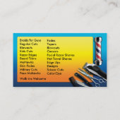 Carte de visite de barbier (poteau de barbier - pi (Dos)