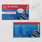 Carte de visite de barbier (poteau de barbier - pi (Devant / Derrière)