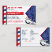 Carte de visite de barbier (poteau de barbier - pi (Devant / Derrière)