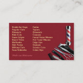 Carte de visite de barbier (poteau de barbier - pi (Dos)