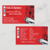 Carte de visite de barbier (poteau de barbier - pi (Devant / Derrière)